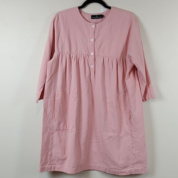 Pomander Place Tuckernuck Fallon Dress in Salmon Linen Blend Size Large - Picture 12 of 12